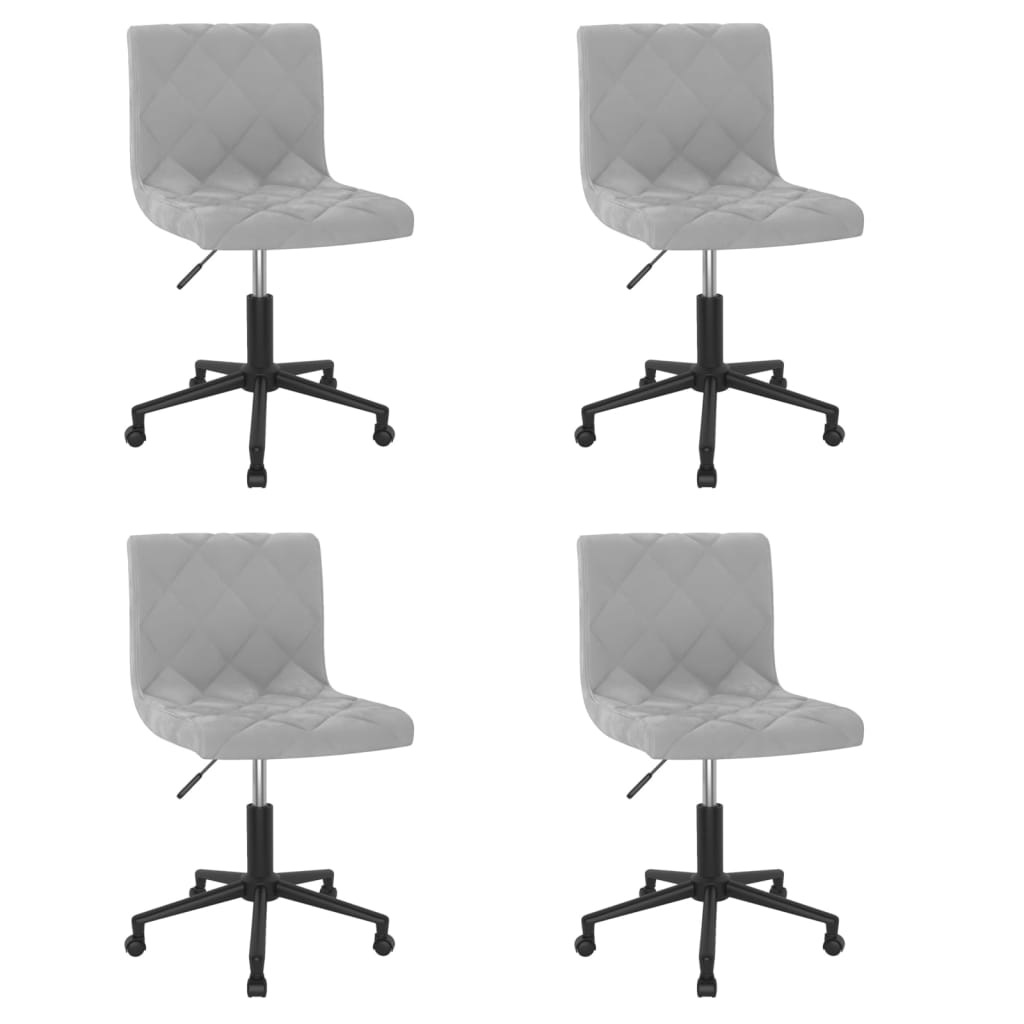 Cadeiras de jantar giratórias 4 pcs veludo cinzento-claro