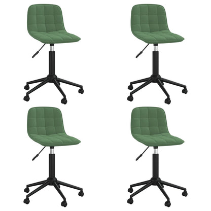 Cadeiras de jantar giratórias 4 pcs veludo verde-escuro