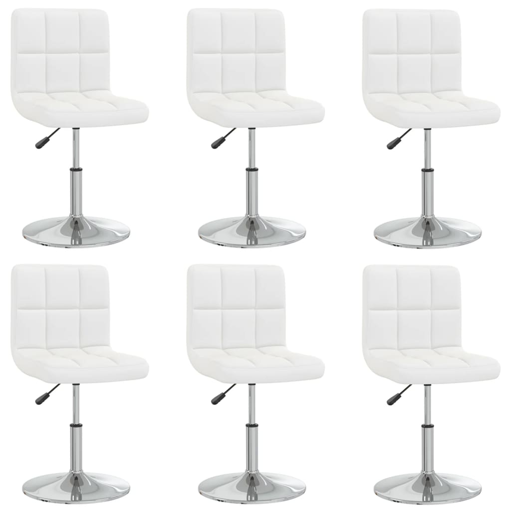 Cadeiras de jantar 6 pcs couro artificial branco