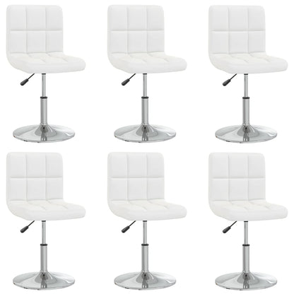 Cadeiras de jantar 6 pcs couro artificial branco