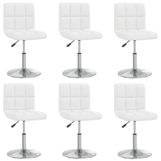 Cadeiras de jantar 6 pcs couro artificial branco