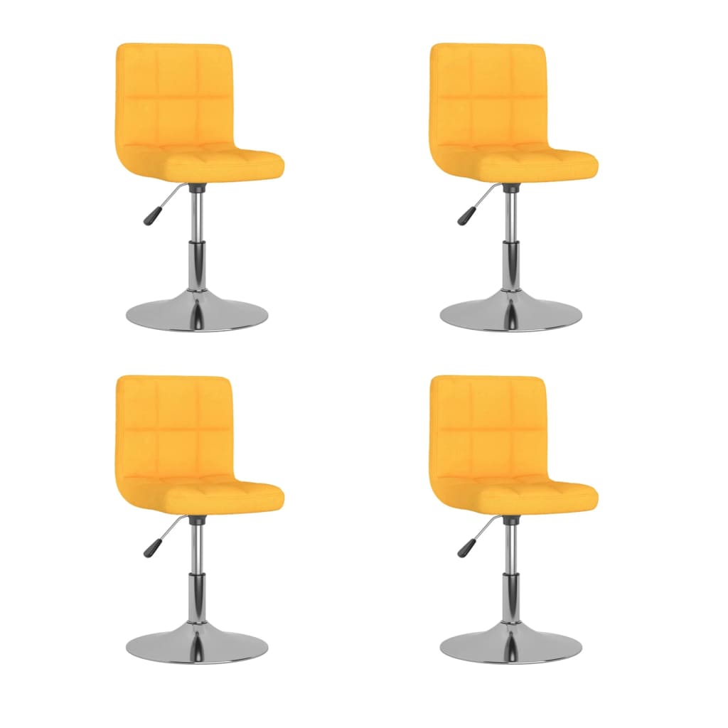 Cadeiras de jantar giratórias 4 pcs tecido amarelo