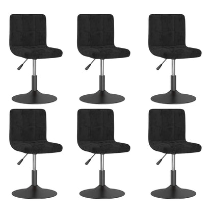 Cadeiras de jantar giratórias 6 pcs veludo preto