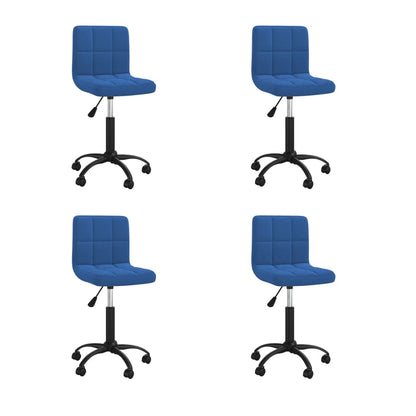 Cadeiras de jantar giratórias 4 pcs veludo azul