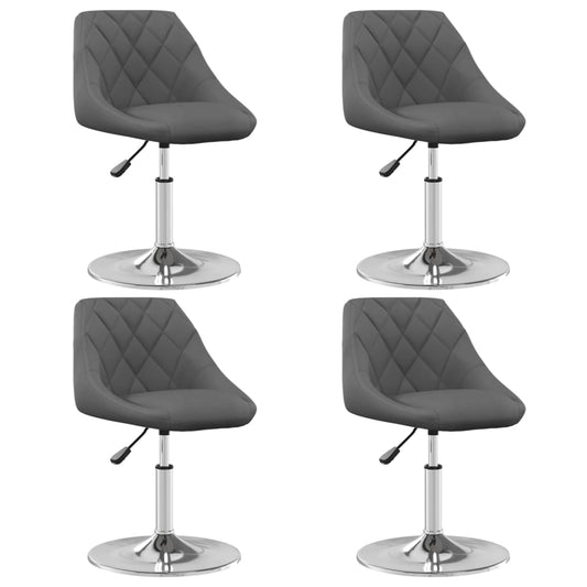 Cadeiras de jantar giratórias 4 pcs veludo cinzento-escuro