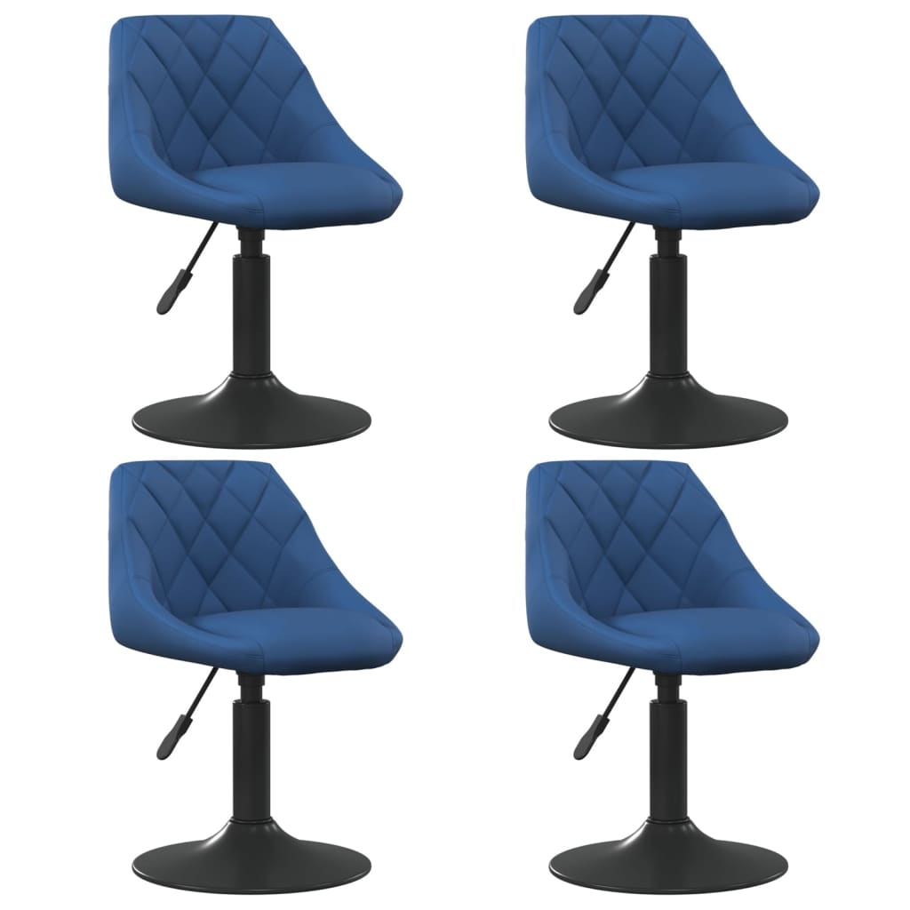 Cadeiras de jantar giratórias 4 pcs veludo azul