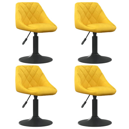 Cadeiras de jantar giratórias 4 pcs veludo amarelo mostarda