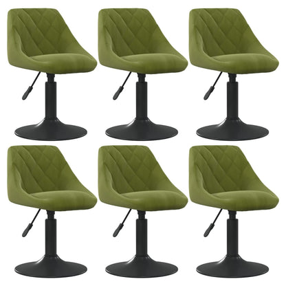 Cadeiras de jantar giratórias 6 pcs veludo verde-claro