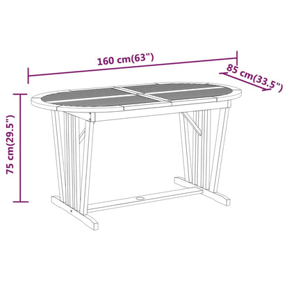 5 pcs conj. jantar para jardim madeira de eucalipto maciça