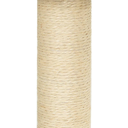 Arranhador para Gatos de 3 Niveis em Sisal e Pelucia - Creme