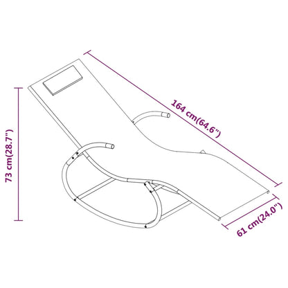 Espreguiçadeiras baloiço 2 pcs aço e textilene preto