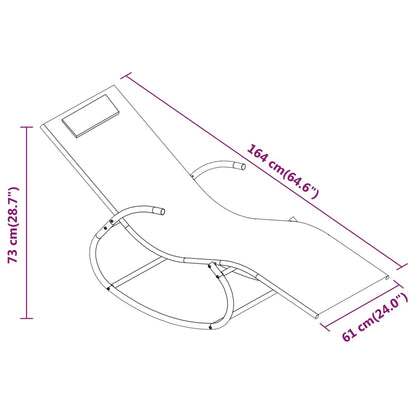 Espreguiçadeira baloiço 2 pcs aço e textilene cor creme