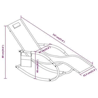 Espreguiçadeiras baloiço 2 pcs aço e textilene cinzento