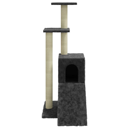 Árvore p/ gatos c/ postes arranhadores sisal 92 cm cinza-escuro