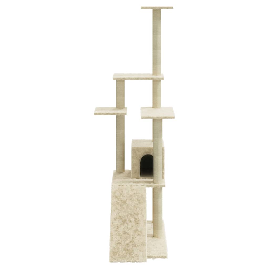 Arranhador para Gatos em Sisal e Pelucia com 155cm - Creme