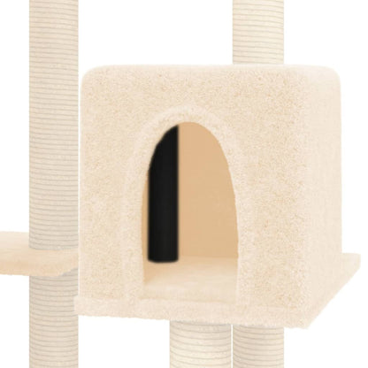 Árvore Arranhador para gatos com Postes em Sisal de 145 cm - Creme