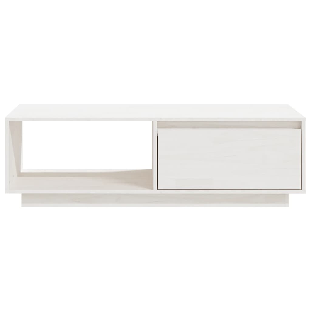 Mesa de centro 110x50x33,5 cm madeira de pinho maciça branco