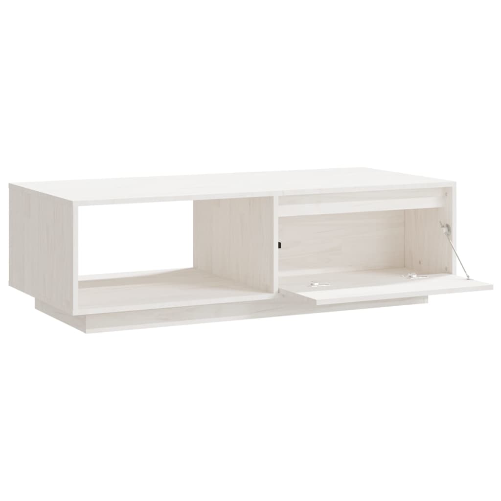 Mesa de centro 110x50x33,5 cm madeira de pinho maciça branco