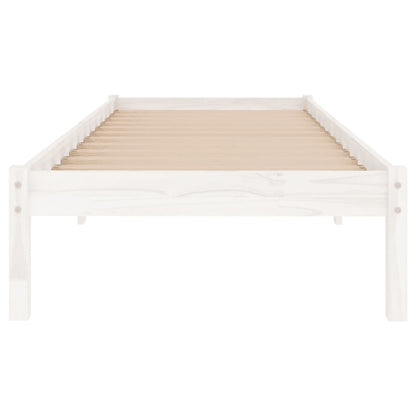 Estrutura de cama solteiro 90x190 cm madeira maciça branco