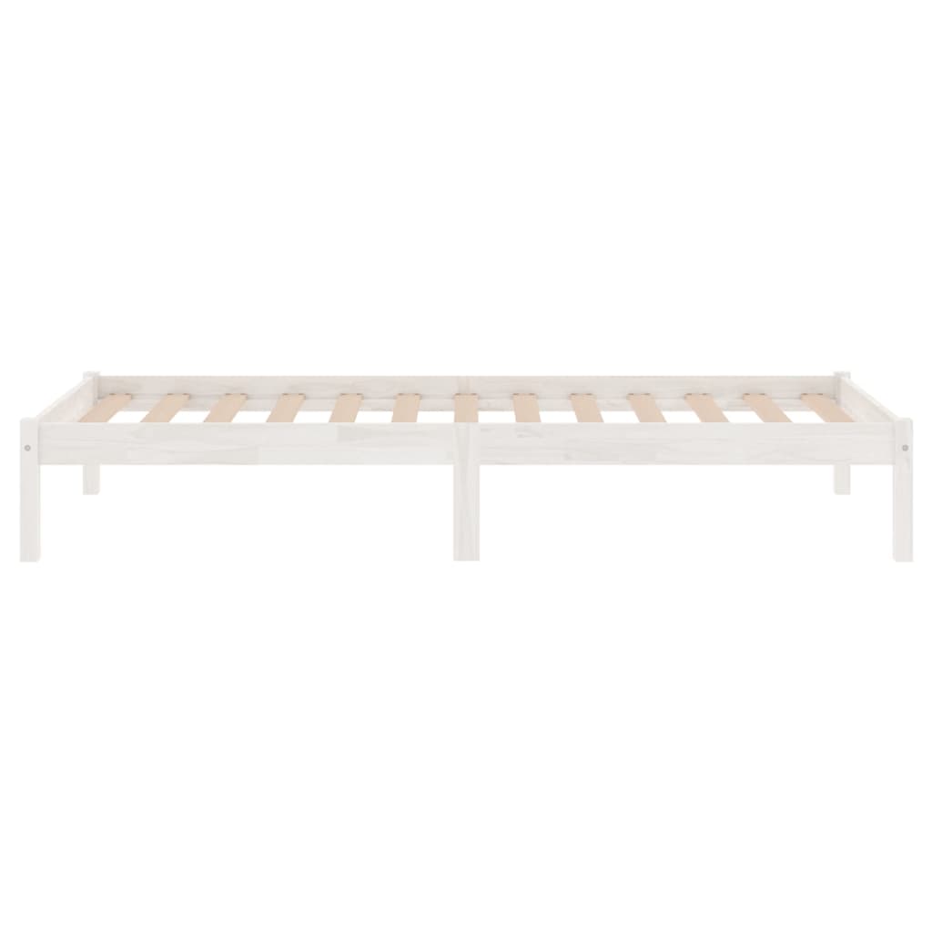 Estrutura de cama solteiro 90x190 cm madeira maciça branco