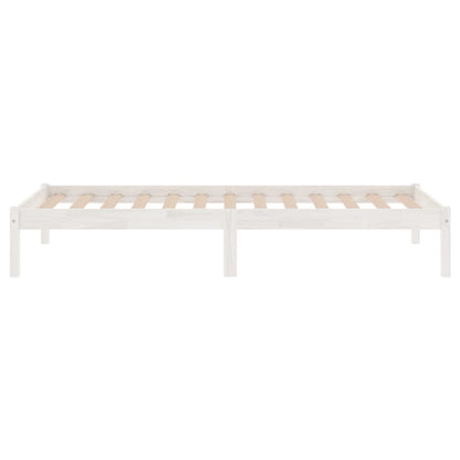 Estrutura de cama solteiro 90x190 cm madeira maciça branco