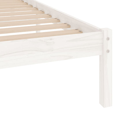 Estrutura de cama solteiro 90x190 cm madeira maciça branco