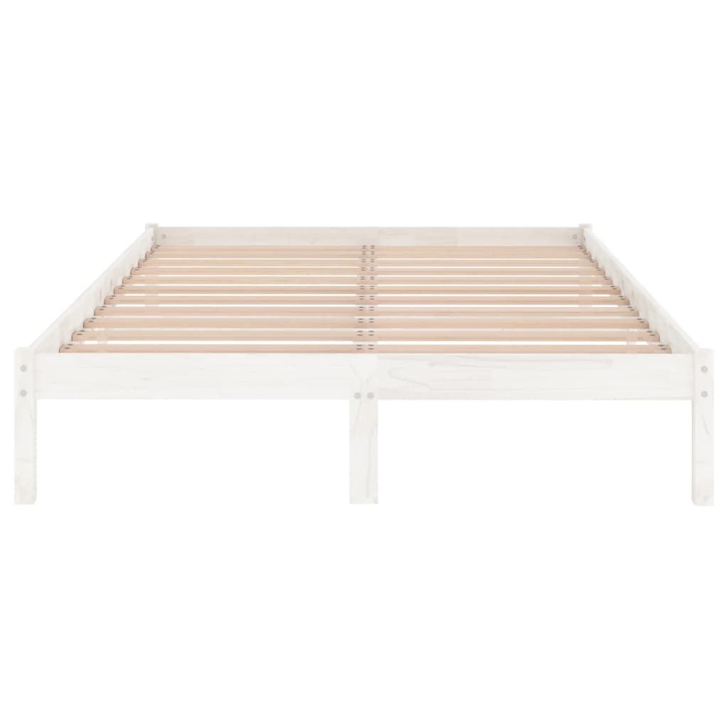 Estrutura cama pequena casal UK 120x190 cm pinho maciço branco