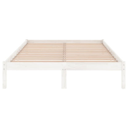 Estrutura de cama 140x190 cm pinho maciço branco