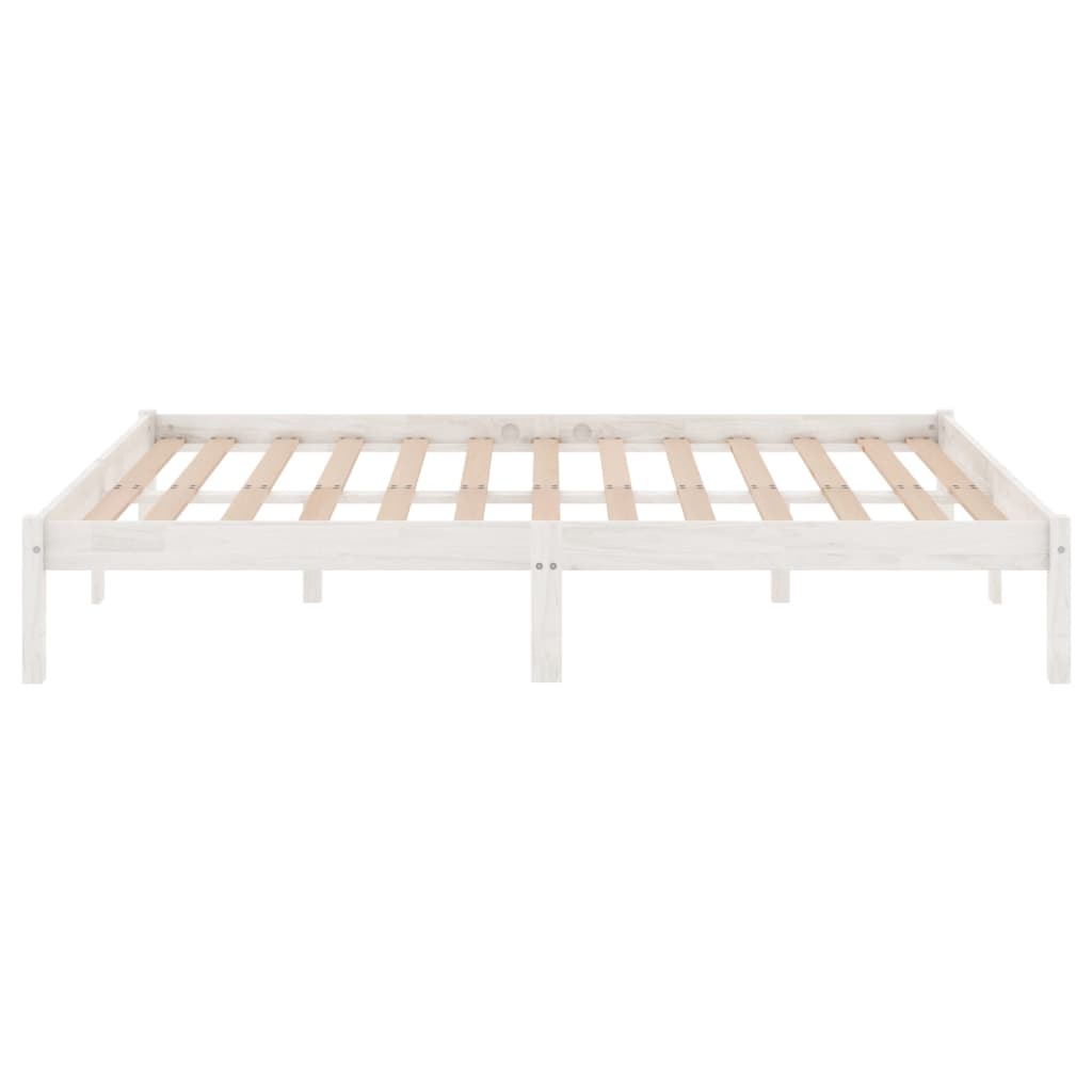 Estrutura de cama 140x190 cm pinho maciço branco