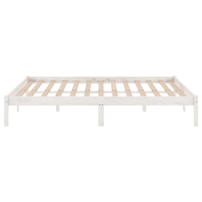 Estrutura de cama 140x190 cm pinho maciço branco