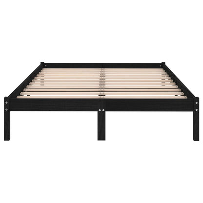 Estrutura de cama super king 180x200 cm madeira maciça preto