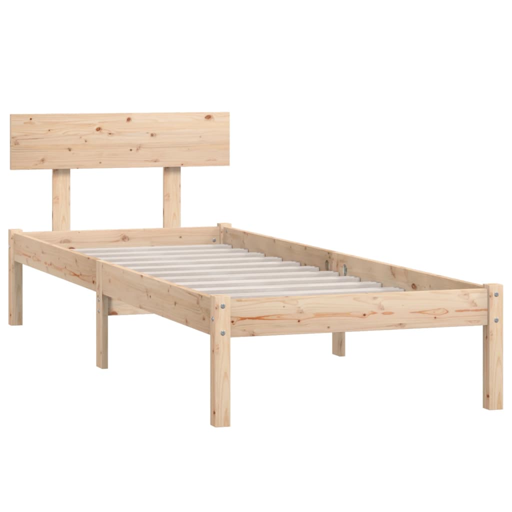 Estrutura de cama pequena solteiro UK 75x190 cm pinho maciço