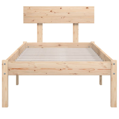 Estrutura de cama pequena solteiro UK 75x190 cm pinho maciço