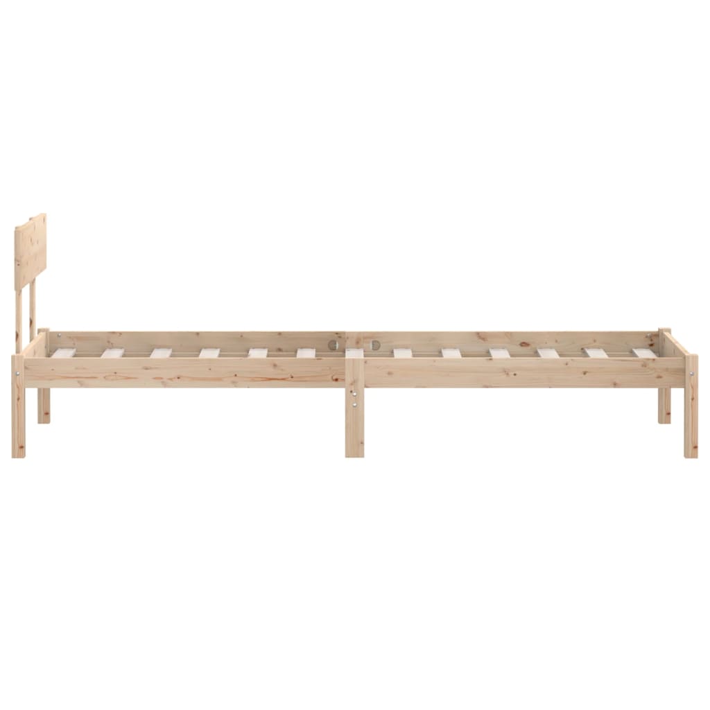 Estrutura de cama pequena solteiro UK 75x190 cm pinho maciço