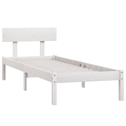 Estrutura cama pequena solteiro UK 75x190cm pinho maciço branco