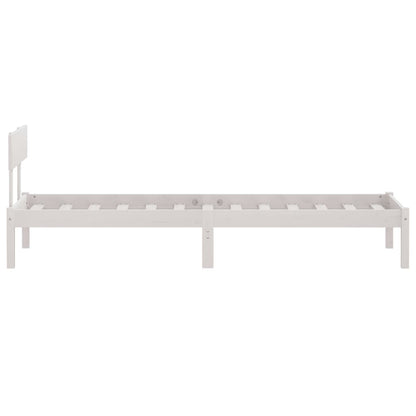 Estrutura cama pequena solteiro UK 75x190cm pinho maciço branco