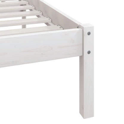 Estrutura cama pequena solteiro UK 75x190cm pinho maciço branco