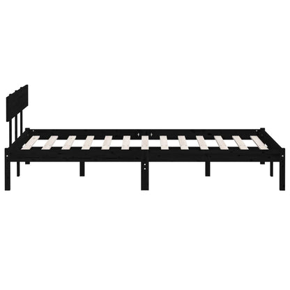 Estrutura cama pequena casal UK 120x190 cm pinho maciço preto