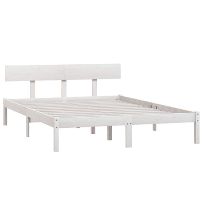 Estrutura de cama 140x190 cm pinho maciço branco