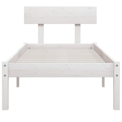 Estrutura de cama 90x200 cm pinho maciço branco