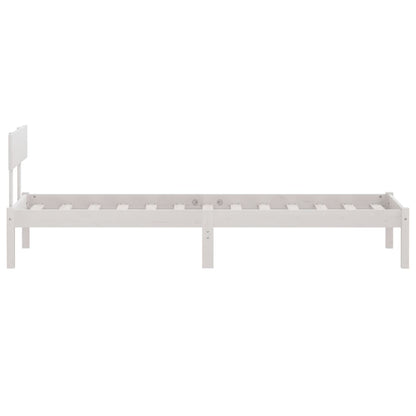 Estrutura de cama 90x200 cm pinho maciço branco