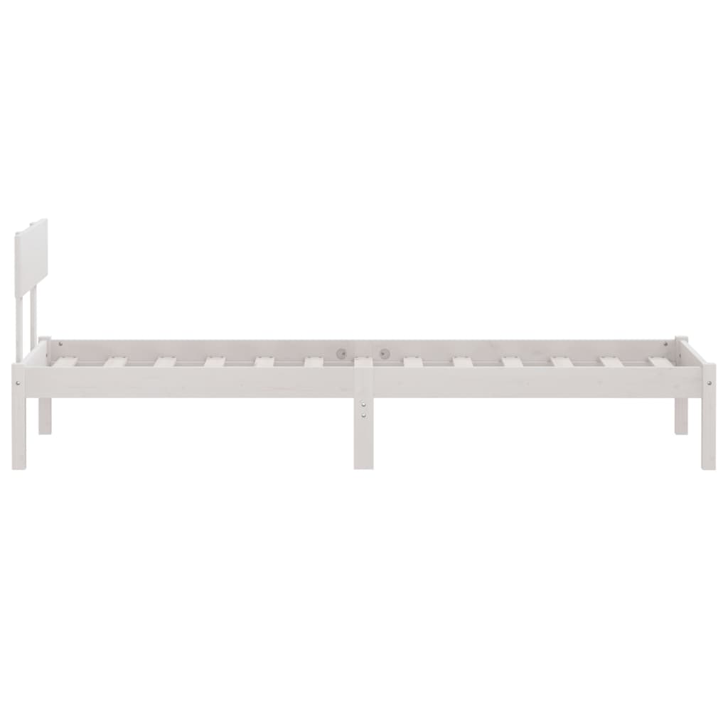 Estrutura de cama 100x200 cm pinho maciço branco