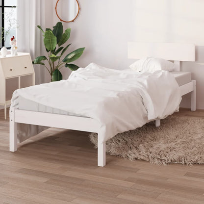 Estrutura de cama 100x200 cm pinho maciço branco