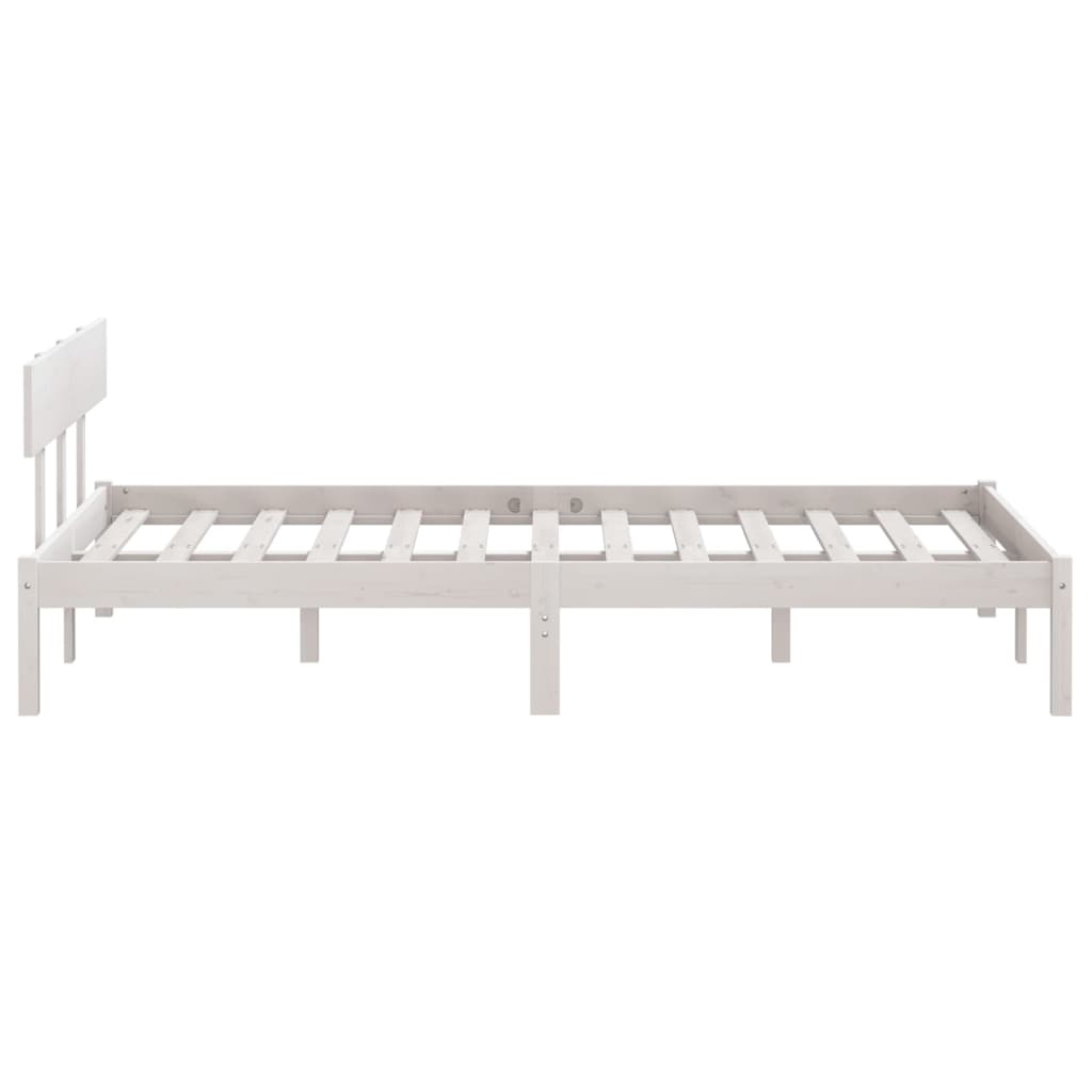 Estrutura de cama 140x200 cm pinho maciço branco