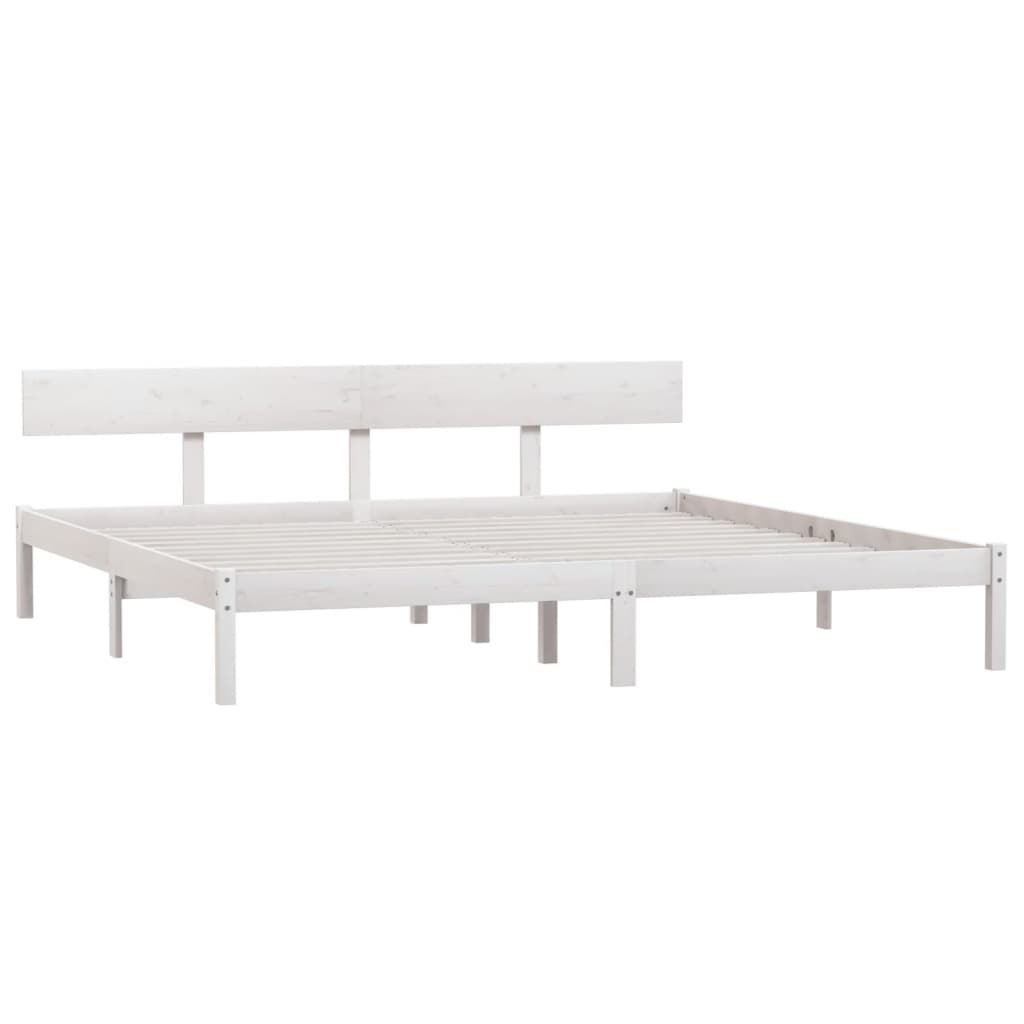 Estrutura de cama super king 180x200 cm pinho maciço branco