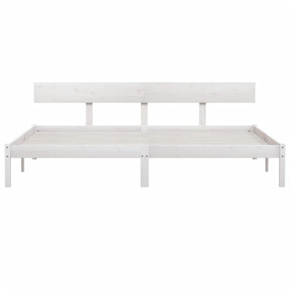 Estrutura de cama super king 180x200 cm pinho maciço branco