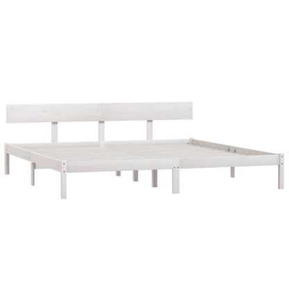 Estrutura de cama 200x200 cm pinho maciço branco