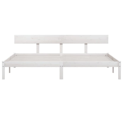 Estrutura de cama 200x200 cm pinho maciço branco