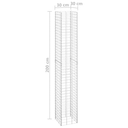 Canteiro/gabião elevado 3 pcs 30x30x200 cm ferro