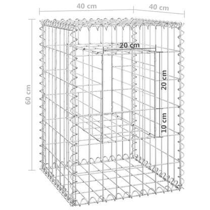 Postes/cestos gabião 2 pcs 40x40x60 cm ferro